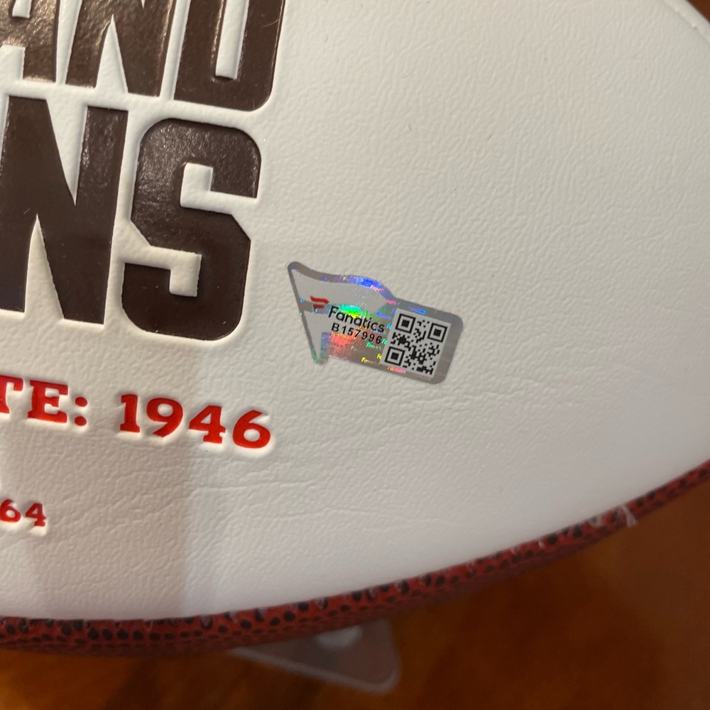 Nick Chubb, Browns 
Autographed White Panel Football - Picture 6 of 8